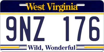 WV license plate 9NZ176