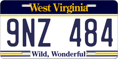 WV license plate 9NZ484