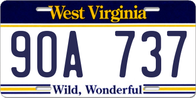 WV license plate 9OA737