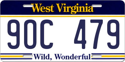 WV license plate 9OC479