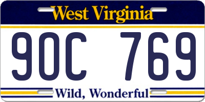 WV license plate 9OC769