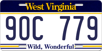 WV license plate 9OC779