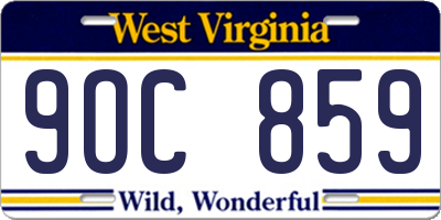 WV license plate 9OC859