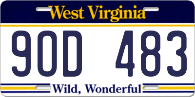 WV license plate 9OD483