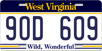 WV license plate 9OD609