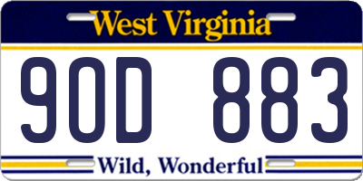WV license plate 9OD883