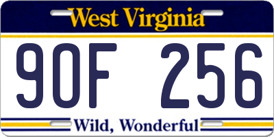 WV license plate 9OF256