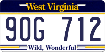 WV license plate 9OG712