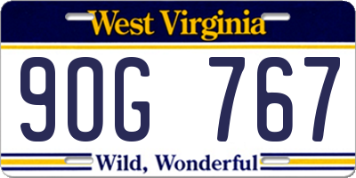 WV license plate 9OG767