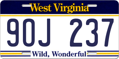 WV license plate 9OJ237