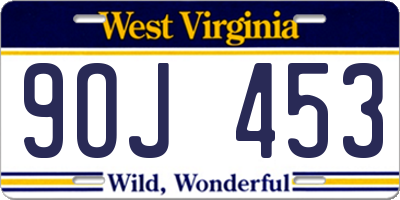 WV license plate 9OJ453