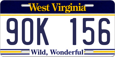 WV license plate 9OK156