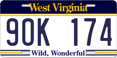 WV license plate 9OK174