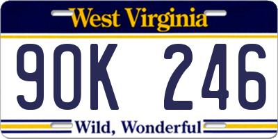WV license plate 9OK246