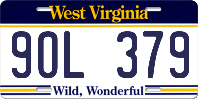 WV license plate 9OL379