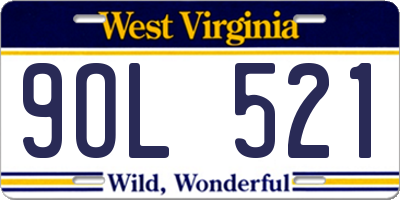 WV license plate 9OL521
