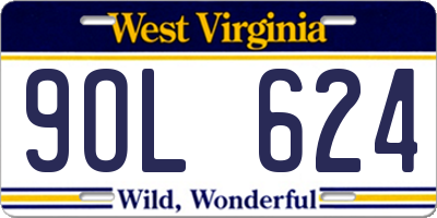 WV license plate 9OL624