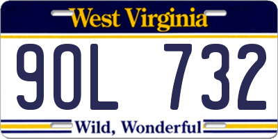 WV license plate 9OL732