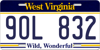 WV license plate 9OL832