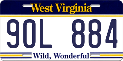WV license plate 9OL884