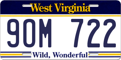WV license plate 9OM722