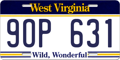 WV license plate 9OP631