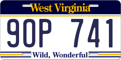 WV license plate 9OP741