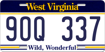 WV license plate 9OQ337