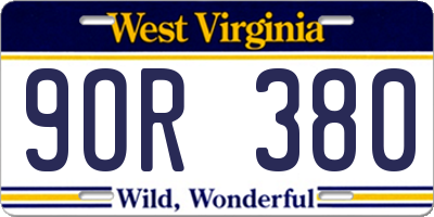 WV license plate 9OR380