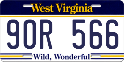WV license plate 9OR566