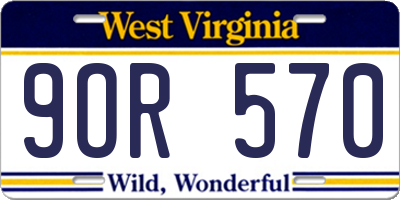 WV license plate 9OR570
