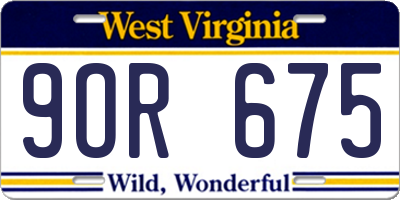 WV license plate 9OR675