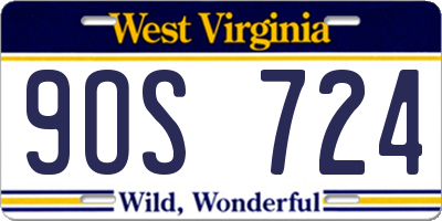 WV license plate 9OS724