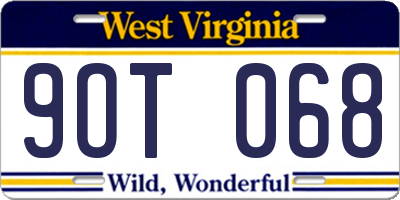 WV license plate 9OT068