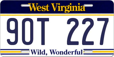 WV license plate 9OT227