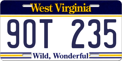 WV license plate 9OT235