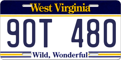 WV license plate 9OT480