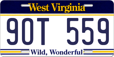 WV license plate 9OT559