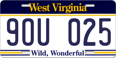 WV license plate 9OU025