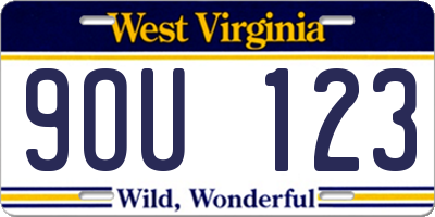 WV license plate 9OU123