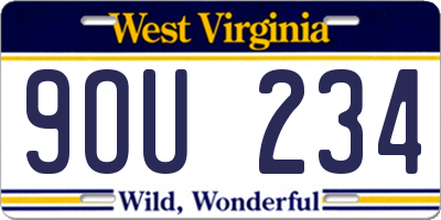 WV license plate 9OU234