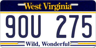 WV license plate 9OU275