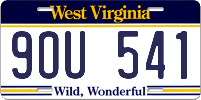 WV license plate 9OU541