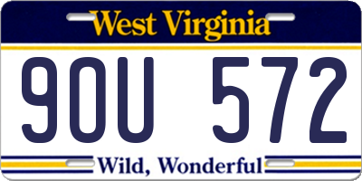 WV license plate 9OU572