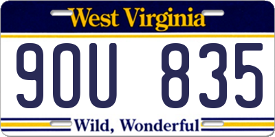 WV license plate 9OU835