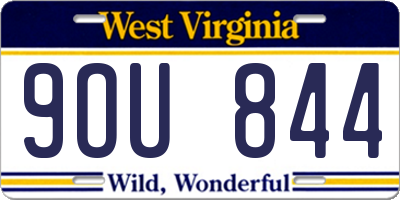 WV license plate 9OU844