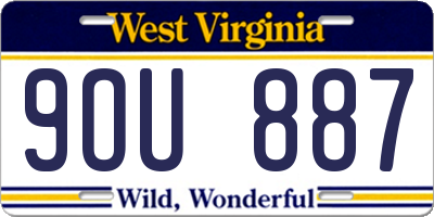 WV license plate 9OU887