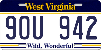 WV license plate 9OU942