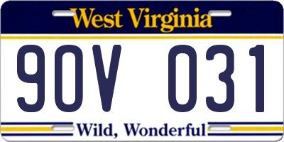WV license plate 9OV031
