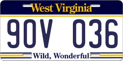 WV license plate 9OV036